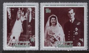 Aitutaki 51-52 Silver Wedding MNH VF