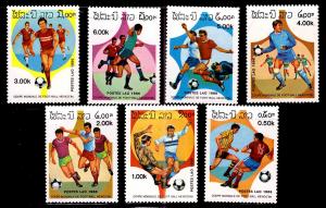 LAOS Scott 677-684 MNH** Soccer set 1986 World Cup Mexico