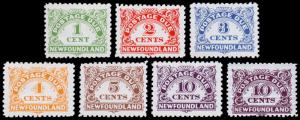 Newfoundland Scott J1-J7 (1939-49) Mint H-LH VF Complete Set, CV $60.75 C