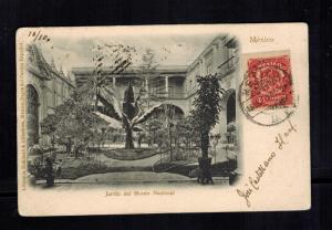 1908 Mexico City DF Mexico PPC Postcard Cover to Santiago Chile Museum garden