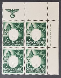 GERMANY THIRD 3rd REICH 1943 POLAND OCC. GENERAL GOVERNMENT NSDAP BLOCK MNH