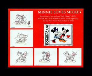 Dominica MNH S/S Minnie Loves Mickey 1997