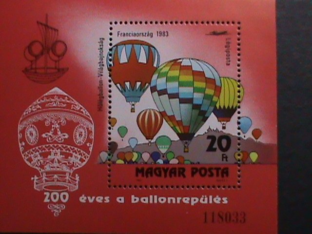 HUNGARY-1983 200TH ANNIVERSARY-HOT BALLONS MNH S/S SHEET.-VERY FINE