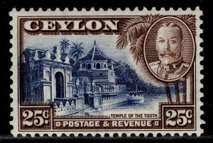 CEYLON GV SG375, 25c deep blue & chocolate, M MINT.