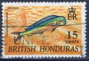 ZAYIX British Honduras 220 used 15c 'Dolphin' Jellyfish Marine Life 041123-S165M