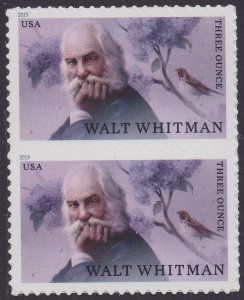 US 5414 Literary Arts Walt Whitman three ounce vert pair MNH 2019