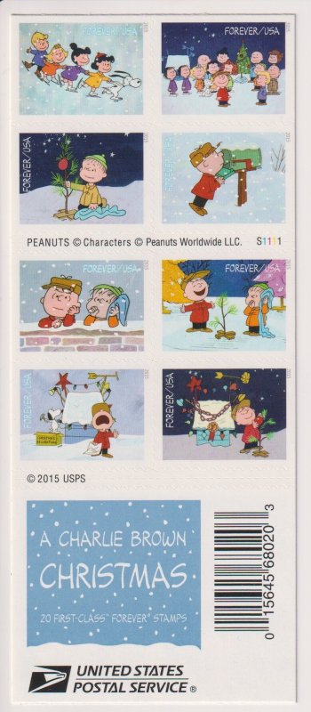 U.S.: Sc #5021, A Charlie Brown Christmas, Forever, MNH, Booklet of 20 (S30245)