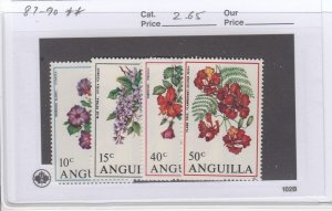 Anguilla 87-90 Flowers mnh