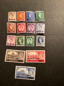 Stamps Qatar Scott #1-15 never hinged