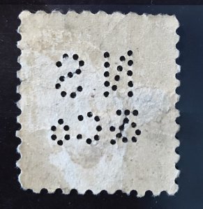 3/8 Cent Revenue Stamp with Perfin