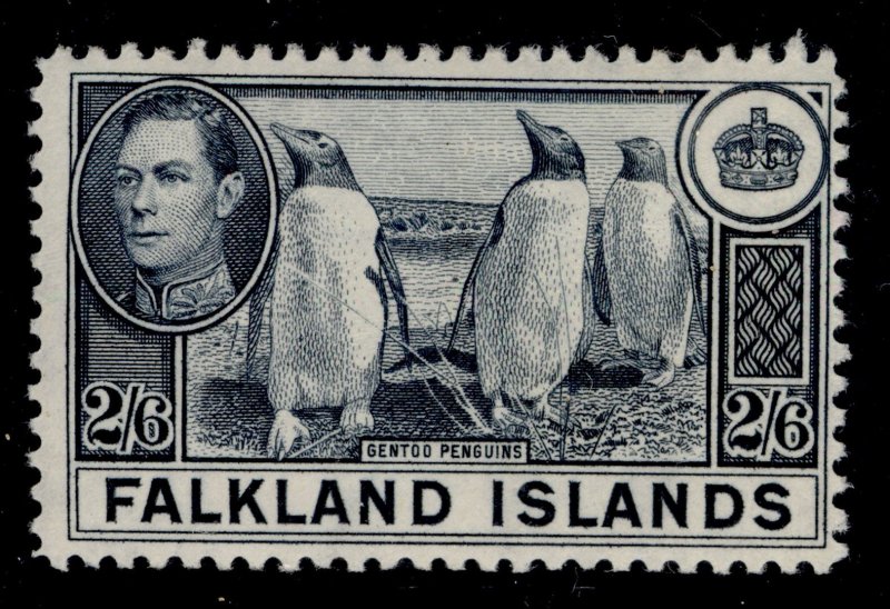 FALKLAND ISLANDS GVI SG160, 2s 6d slate, M MINT. Cat £65.