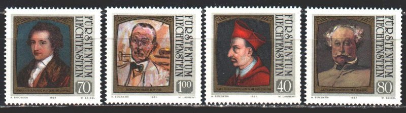 Liechtenstein. 1981. 784-87. Portraits of famous people, Cardinal, Goethe. MNH.