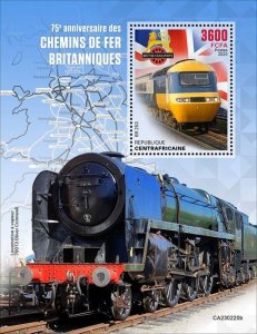 Central Africa - 2023 British Railways - Stamp Souvenir Sheet - CA230220b