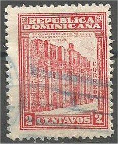 DOMINICAN REPUBLIC, 1930 used 2c, Convent, Scott 256