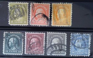 Scott #470-476 - WF Lot - Used - 1916