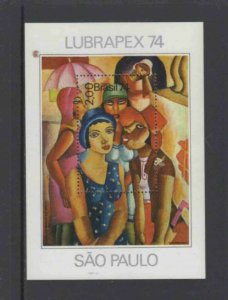 BRAZIL #1360 1974 LUBRABEX '74 PHILATELIC EXIB. MINT VF NH O.G S/S