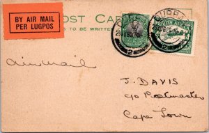 South Africa 1929 - 1/2d + 4c Stamp - Airmail - Durban - F78969