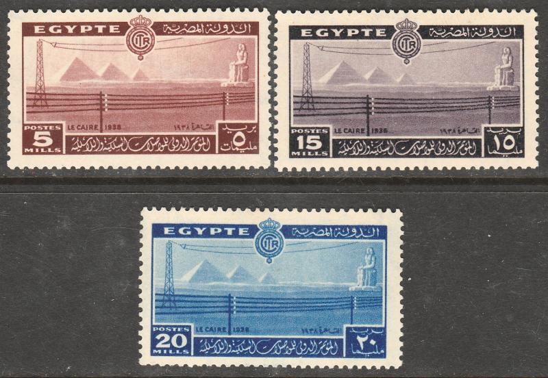 EGYPT 228-230, INTL. TELECOMMUNICATION CONF. UNUSED, H OG. F-VF. (401)