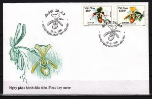 Vietnam Dem Rep., Scott cat. 2829-2830. Orchids issue. First day cover. ^