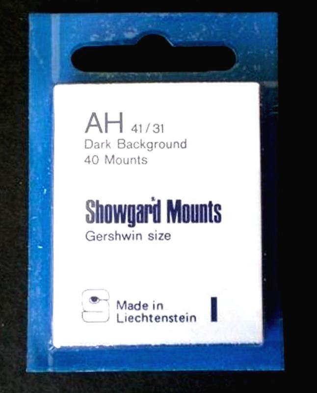 Showgard Stamp Mount Size AH 41/31 mm - BLACK (Pack of 40) (41x31  41mm)  PRECUT