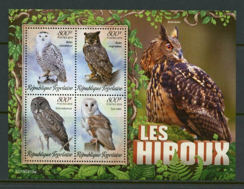 TOGO 2019 OWLS  SHEET MINT NEVER HINGED