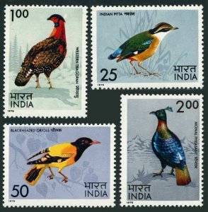 India 656-659,MNH.Michel 625-628. 1975.Pitta,Oriole,Tragopan,Monal pheasant.