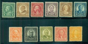 US #581-91, Complete set perf 10, og, NH except 3¢ LH, VF, Scott $338.00