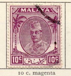Kelantan 1951-52 Early Issue Fine Used 10c. 027146