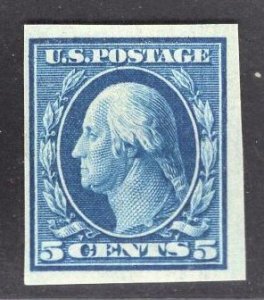 US Stamp #347 5c Blue Washington Imperf MINT HINGED SCV $25.00