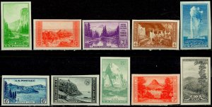 USA; 1934: Sc. # 740-749: Mint GUMLESS Cpl. Set