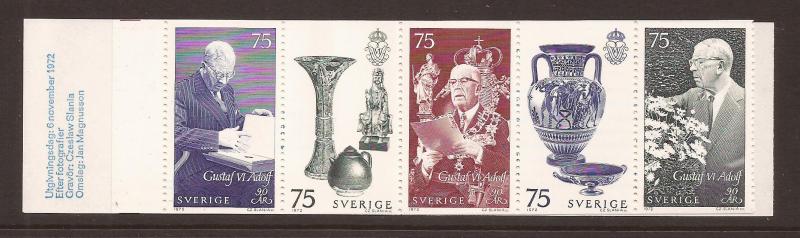 1972 Sweden - Sc 985a - MNH VF - Complete Book - 90th birthday of King Gustaf VI