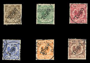 German Colonies, Togo #1-6 Cat$128.75, 1897 3pf-50pf, set of six, used, signe...