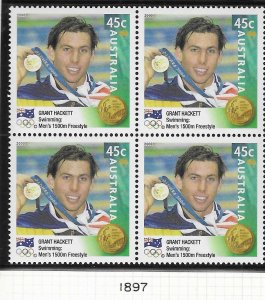 Australia #1897 45c 2000 Olympics Gold Medalist  block of 4 (MNH) CV $5.00