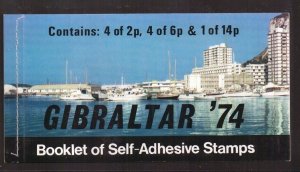 Gibraltar   #309a   MNH  1974  Souvenir booklet Pillar Boxes