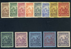 Barbados 1925 'Seal of the Colony' set complete MLH. SG 229-239.