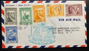 1941 Bolama Portuguese Guinea First Flight Airmail Cover FFC To New York USA