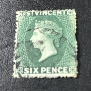 ST. VINCENT # 14--USED---SINGLE----VICTORIA---1871-78