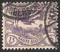 UPPER SILESIA Germany 1920 Sc 19  15pf, Used