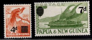 Papua Scott 137-138 MNH** 1957 surcharged set