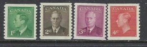 Canada 297-300 MH 1950 Coil singles (ap6776)