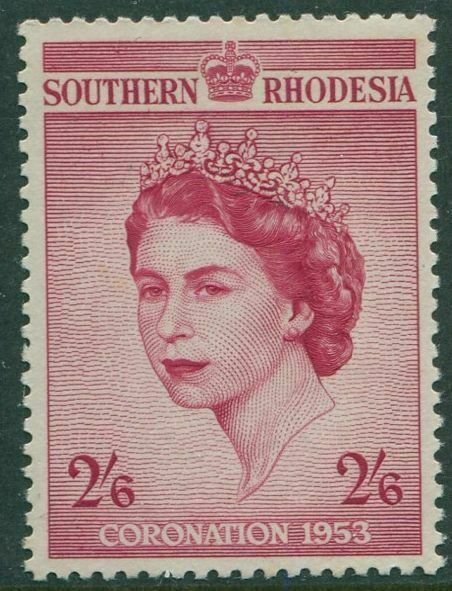 Southern Rhodesia 1953 SG77 2/6d red Coronation QEII MNH