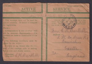 Great Britain 1917, Feildpost cover to England, FPO AD2, WWI
