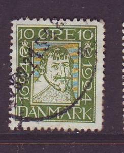 Denmark Sc  166 1924 10 o Christian IV stamp used