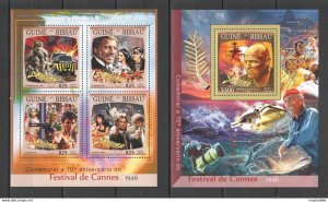 2016 Guinea-Bissau Famous People Cinema Cannes Festival 1Kb+1Bl ** Stamps St908