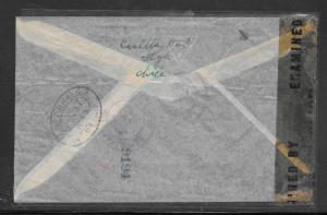 Just Fun Cover CHILE #C36,C45 on NOV/10/1943 Airmail Cover (my1389)