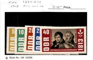 Germany - DDR, Postage Stamp, #668-672 Mint LH, 1963 von Blucher (AG)