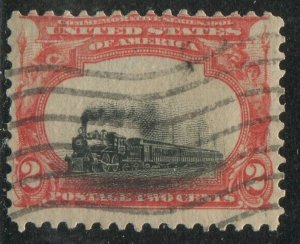 295, 2¢ STEAM ENGINE AND TRAIN, USED