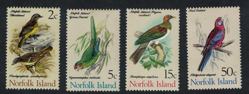 Norfolk Whistler Parakeet Pigeon Rosella Birds 4v issue Feb 1971 SG#104=116