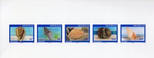 Senegal 1997 Sc#1266 SHELLS-MARINE LIFE  Strip of 5 COMPOUND DELUXE S/S MNH