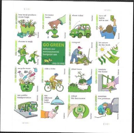 US #4524.  MNH Full Sheet.  Go Green. 4 plate Blocks